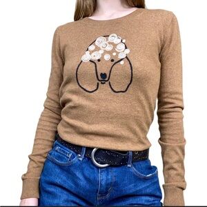 J. Crew 100% Cotton Embroidered Poodle Sweater Medium Dog Mercantile Factory M